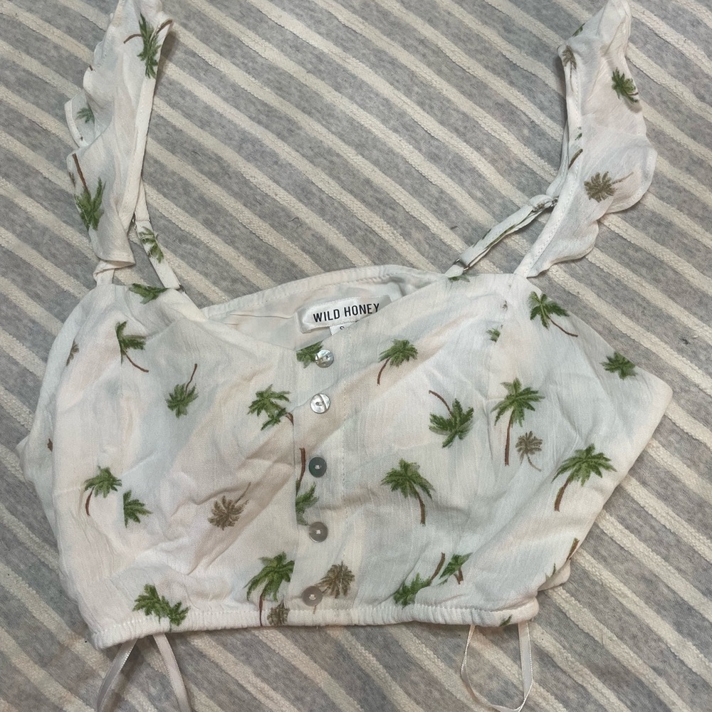 Wild Honey Cream Sleeveless Crop Tank Top